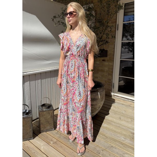 Lorie Printed Dress- Pink