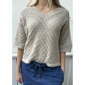 Lourine V-neck Pullover- Feather gr