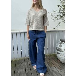 Lourine V-neck Pullover- Feather gr