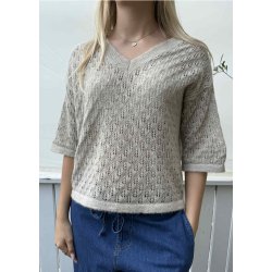 Lourine V-neck Pullover- Feather gr