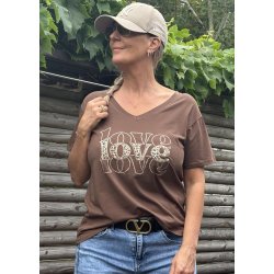 Love Love T-shirt-Brown