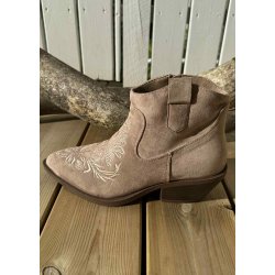 Low Flower Cowboy Boots 5276- Khaki