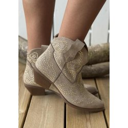 Low Studded Cowboy Boots 7663- Khak