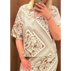 Lydia ss lo Shirt- Rawhide Tofu