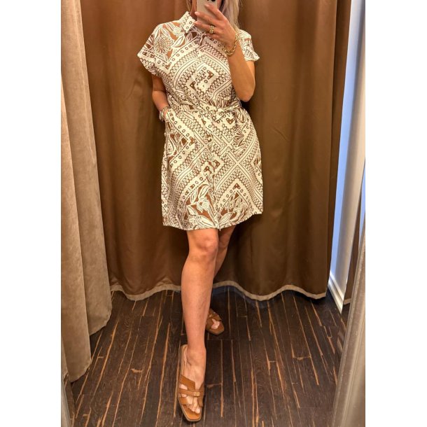 Lydia ss Short Dress- Rawhide Tofu