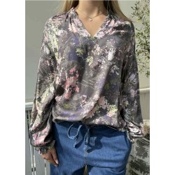 Madi Dittemarie Blouse- Grey flower