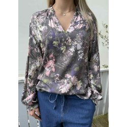 Madi Dittemarie Blouse- Grey flower