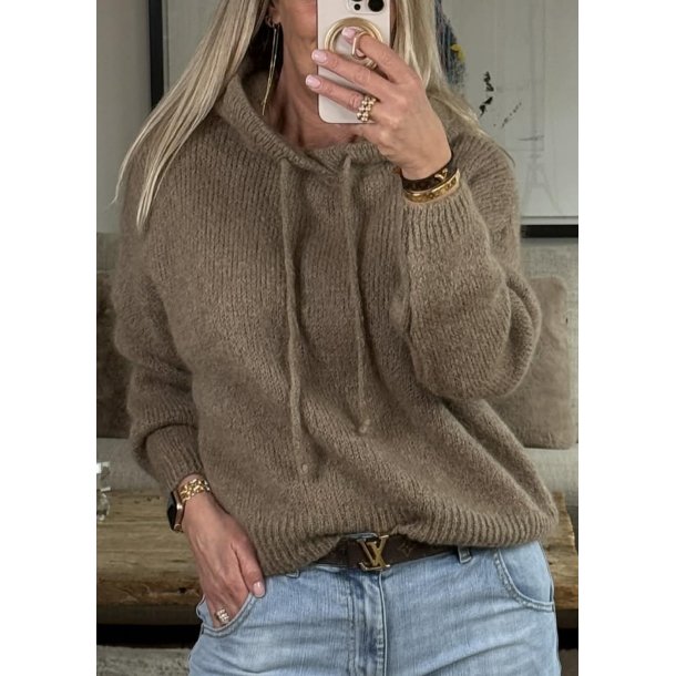 Marley Hoodie Knit- Taupe