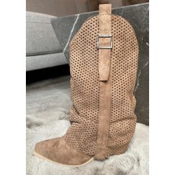 Marquiiz Heel Cowboy Boots- Camel