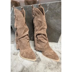 Marquiiz Heel Cowboy Boots- Camel