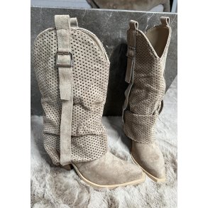 Marquiiz Heel Cowboy Boots- Khaki