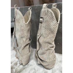 Marquiiz Heel Cowboy Boots- Khaki