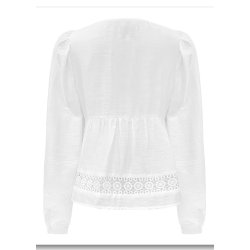 Merle Ls Tie Blouse- White