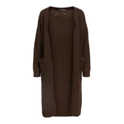 Milu ls Long Knit Cardigan- Seal Br