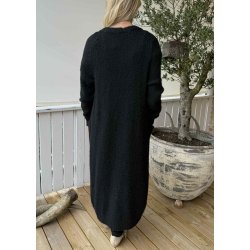 Milu Ls Lo Long Knit Cardigan-Black
