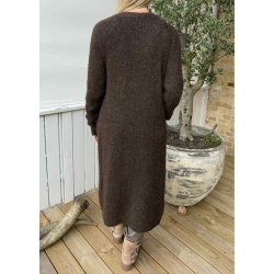 Milu ls Long Knit Cardigan- Seal Br
