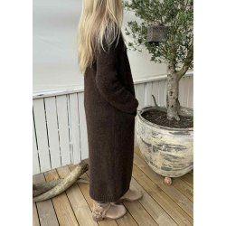 Milu ls Long Knit Cardigan- Seal Br