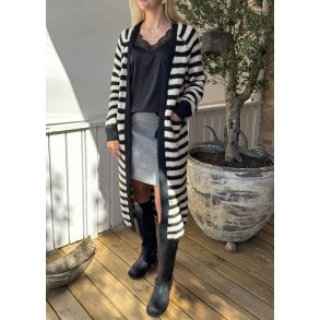 Milu ls Long Knit Cardigan- Black Sandshell