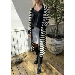 Milu ls Long Knit Cardigan- Black Sandshell