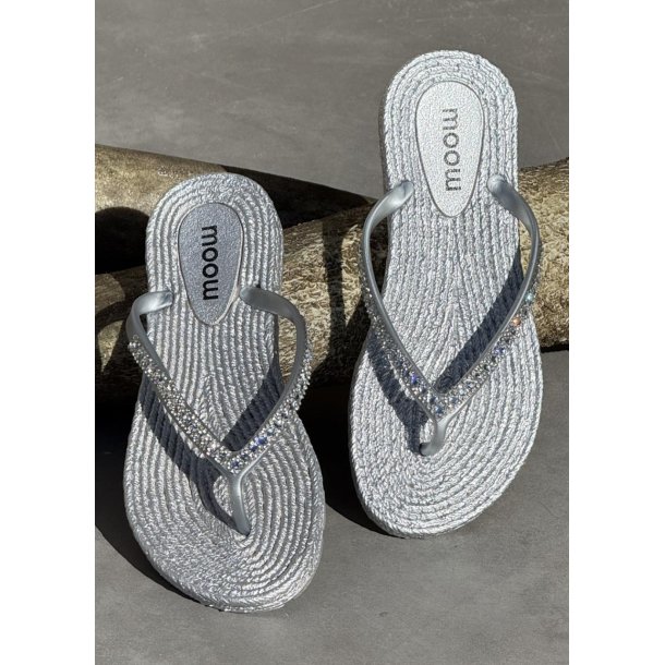 Moow Glam Slippers- Silver