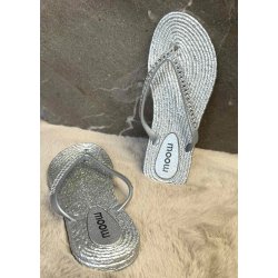 Moow Glam Slippers- Silver