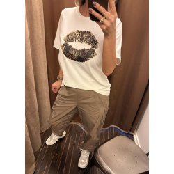 Musa Gith T-shirt- Gardenia Leopard- White