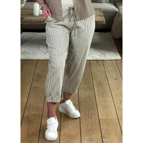 Naya Striped Capri Pants- Brindle/ turtledove stri