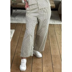 Naya Striped Culotte Pants- Brindle turtledove