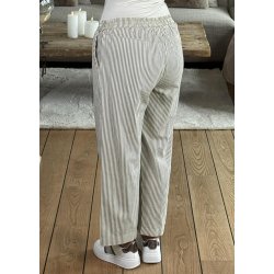Naya Striped Culotte Pants- Brindle turtledove