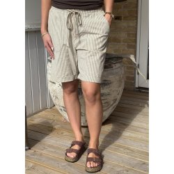 Naya Striped Shorts- chincilla/ whi