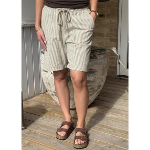Naya Striped Shorts- chincilla/ whi