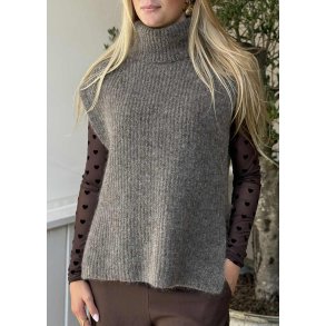 Nete sl Knit Vest- Morel melange