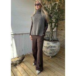 Nete sl Knit Vest- Morel melange