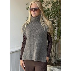 Nete sl Knit Vest- Morel melange