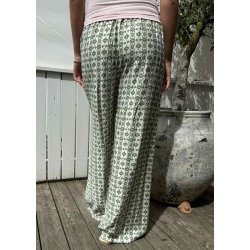 New Printed Loose Pants- Green/rose