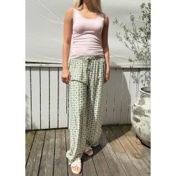 New Printed Loose Pants- Green/rose