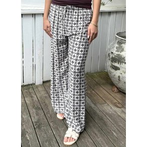New Printed Loose Pants- Marine/rose