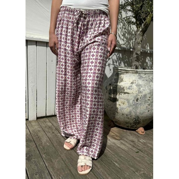 New Printed Loose Pants- Purple/peach