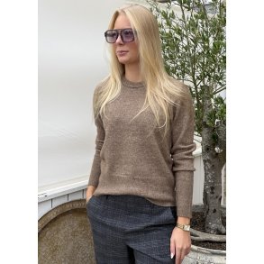 Niel Crew Neck Pullover- Beige melange Nature