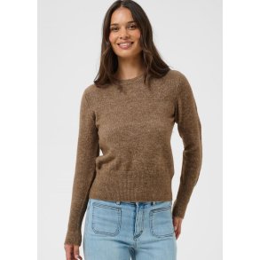 Niel Crew Neck Pullover- Beige melange Nature