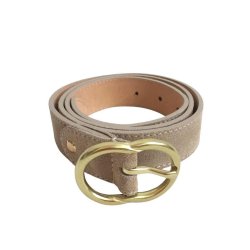 Nubuck Leather Belt- Beige