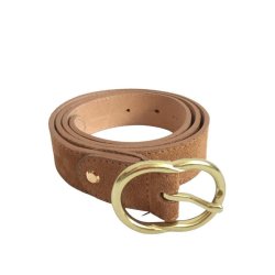 Nubuck Leather Belt- Camel