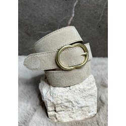 Nubuck Leather Belt- Beige