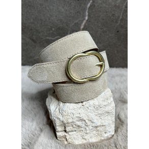 Nubuck Leather Belt- Beige