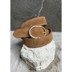 Nubuck Leather Belt- Camel
