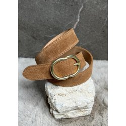 Nubuck Leather Belt- Camel