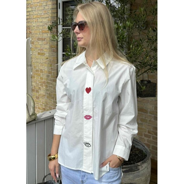 Odette Shirt Embroidery- Spring Gardenia