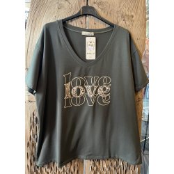 Oversize Love T-shirt- Army Green