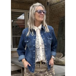 Stabia Denim Shirt- Dark Blue