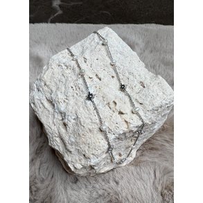 Pearl Star Necklace- Silver